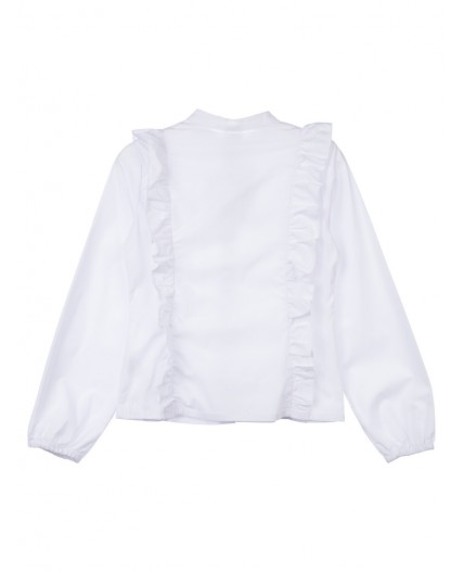 Блузка текстильная для девочек белый