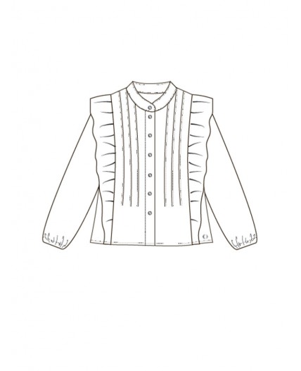 Блузка текстильная для девочек белый