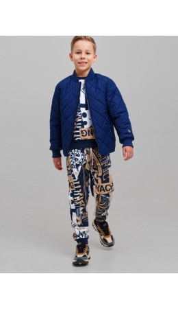 Куртка текстильная с полиуретановым покрытием для мальчиков тёмно-синий