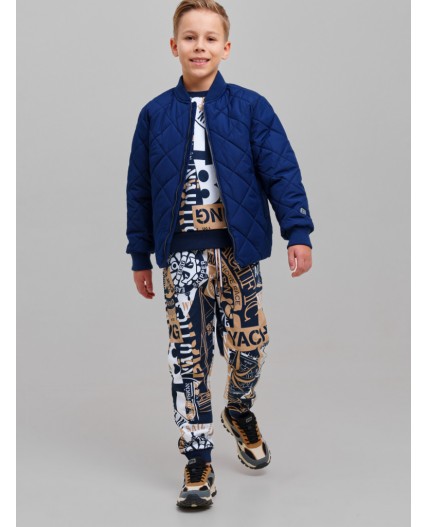 Куртка текстильная с полиуретановым покрытием для мальчиков тёмно-синий