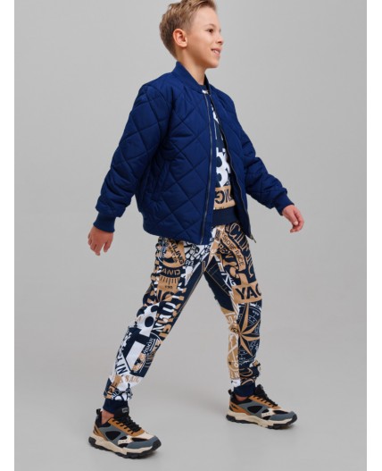 Куртка текстильная с полиуретановым покрытием для мальчиков тёмно-синий