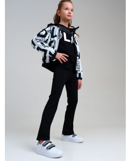 Полуботинки для девочек белый,черный