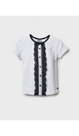 Блузка трикотажная для девочек (футболка) белый