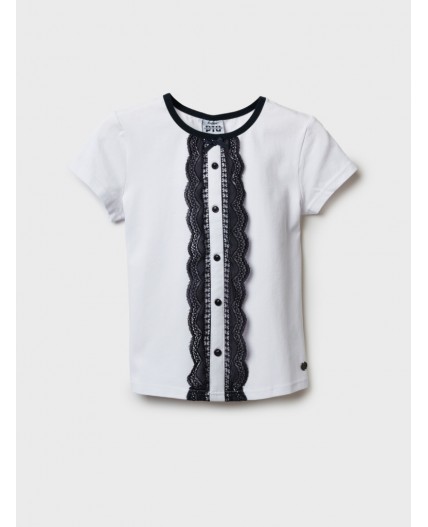 Блузка трикотажная для девочек (футболка) белый