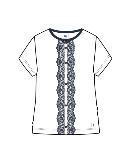 Блузка трикотажная для девочек (футболка) белый