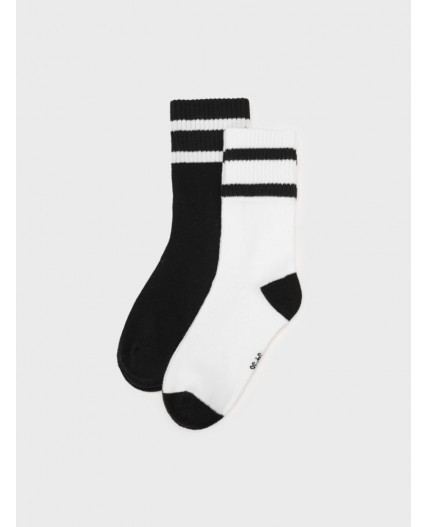 Носки трикотажные для мальчиков, 2 пары в комплекте черный,белый