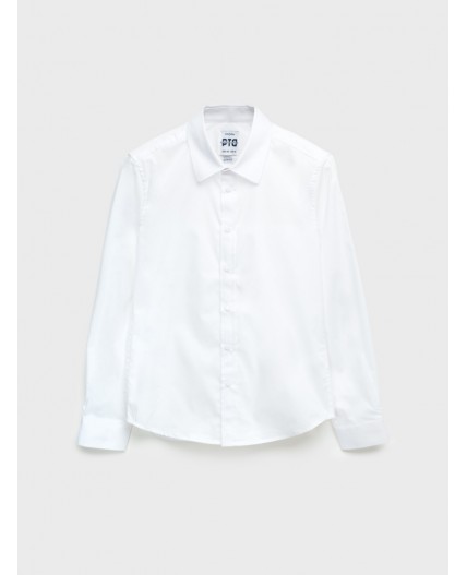 Сорочка текстильная для мальчиков (slim fit) белый