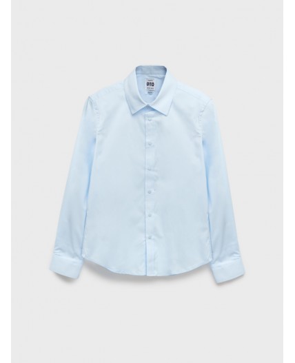 Сорочка текстильная для мальчиков (slim fit) голубой