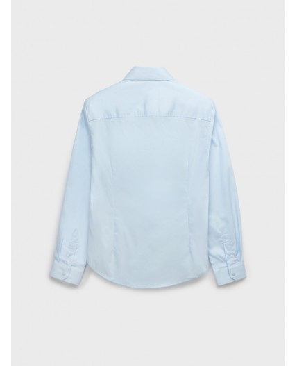 Сорочка текстильная для мальчиков (slim fit) голубой