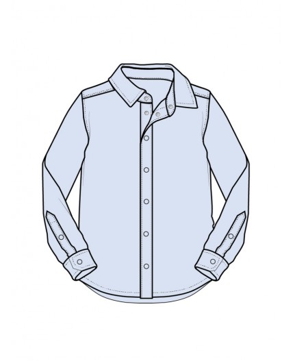 Сорочка текстильная для мальчиков (slim fit) голубой