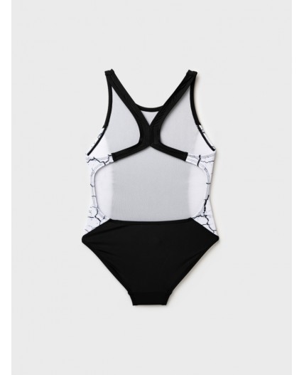 Купальник трикотажный для девочек черный,белый