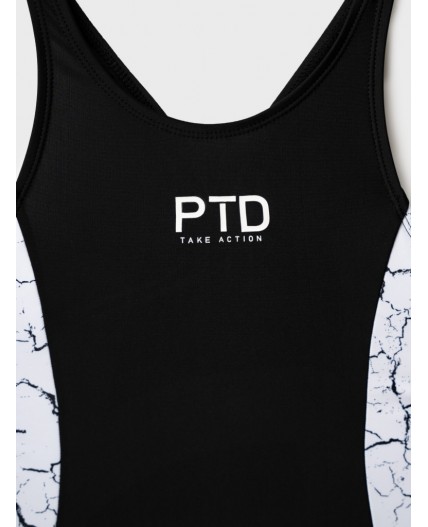 Купальник трикотажный для девочек черный,белый