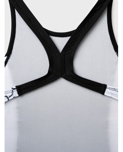 Купальник трикотажный для девочек черный,белый