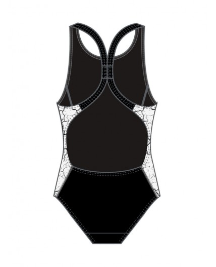 Купальник трикотажный для девочек черный,белый