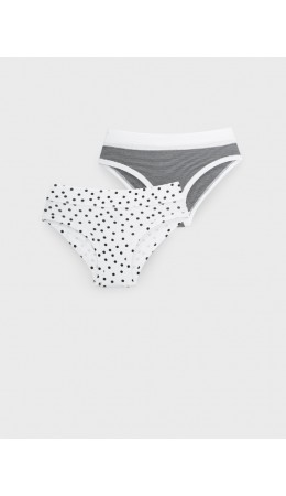 Трусы трикотажные для девочек, 2 шт в комплекте черный,белый