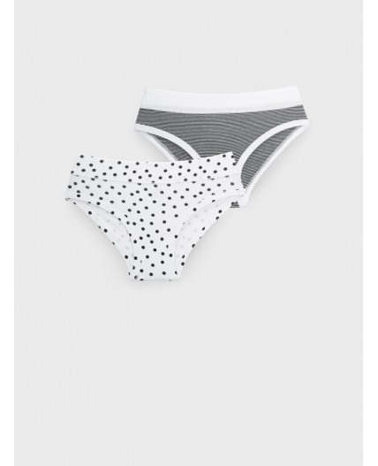 Трусы трикотажные для девочек, 2 шт в комплекте черный,белый