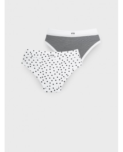 Трусы трикотажные для девочек, 2 шт в комплекте черный,белый