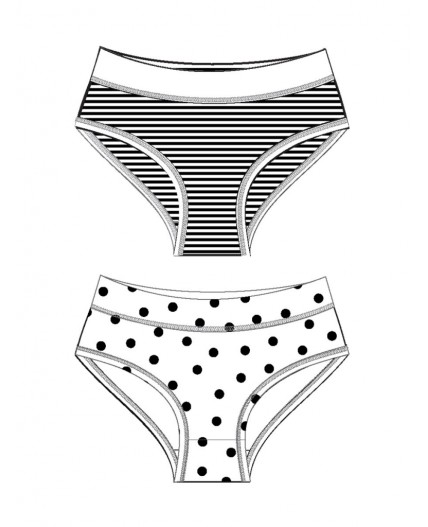 Трусы трикотажные для девочек, 2 шт в комплекте черный,белый