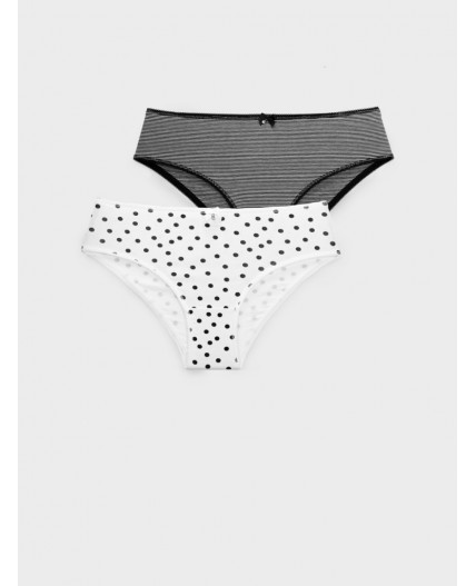 Трусы трикотажные для девочек, 2 шт в комплекте черный,белый