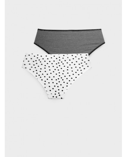 Трусы трикотажные для девочек, 2 шт в комплекте черный,белый