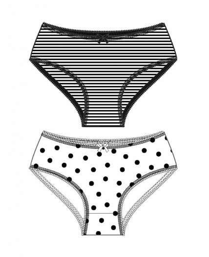 Трусы трикотажные для девочек, 2 шт в комплекте черный,белый