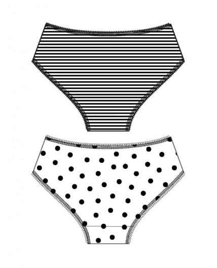 Трусы трикотажные для девочек, 2 шт в комплекте черный,белый