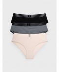 Трусы трикотажные для девочек, 3 шт в комплекте черный,бежевый,белый