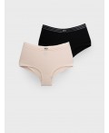 Трусы трикотажные для девочек, 2 шт в комплекте бежевый,черный