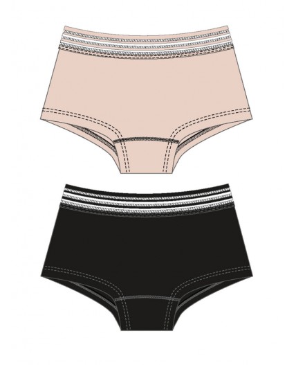 Трусы трикотажные для девочек, 2 шт в комплекте бежевый,черный