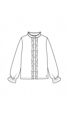 Блузка текстильная для девочек белый