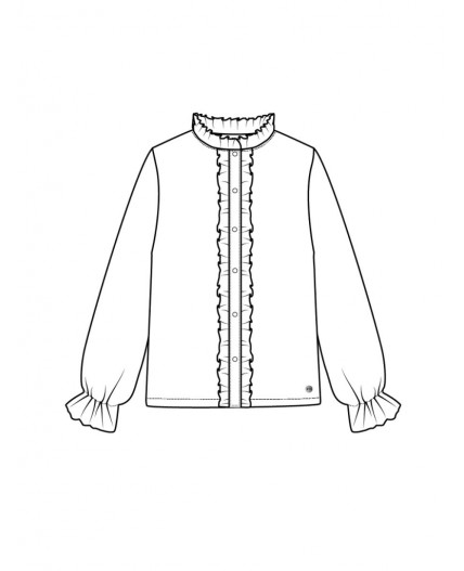 Блузка текстильная для девочек белый