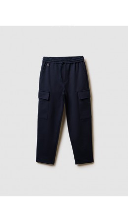 Брюки трикотажные для мальчиков тёмно-синий