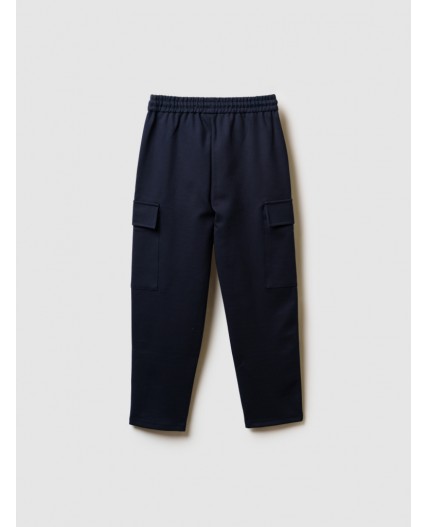 Брюки трикотажные для мальчиков тёмно-синий