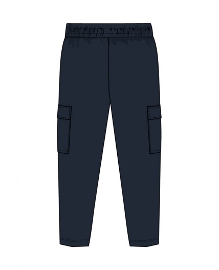 Брюки трикотажные для мальчиков тёмно-синий