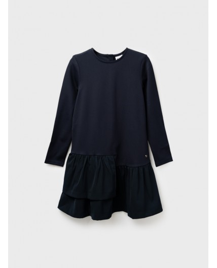 Платье трикотажное для девочек тёмно-синий