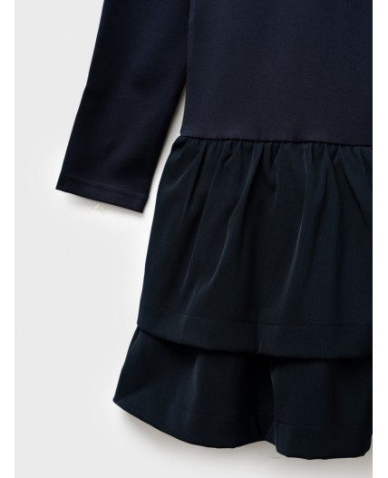 Платье трикотажное для девочек тёмно-синий
