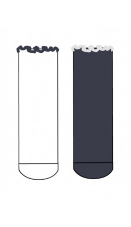 Носки трикотажные для девочек, 2 пары в комплекте белый,тёмно-синий