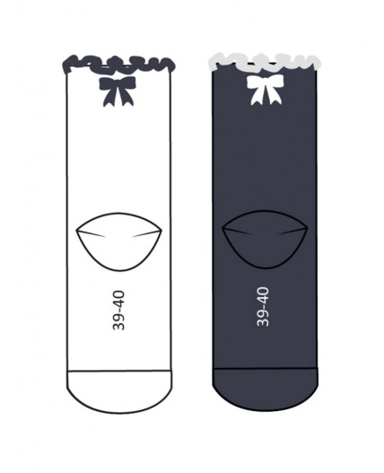 Носки трикотажные для девочек, 2 пары в комплекте белый,тёмно-синий