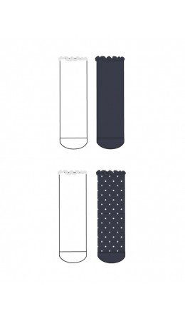 Носки трикотажные для девочек, 4 пары в комплекте белый,тёмно-синий