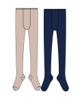 Колготки трикотажные для девочек, 2 пары в комплекте бежевый,тёмно-синий