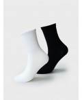 Носки трикотажные для мальчиков, 2 пары в комплекте белый,черный