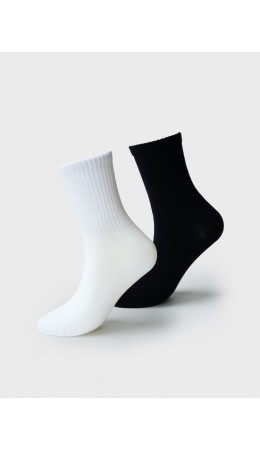 Носки трикотажные для мальчиков, 2 пары в комплекте белый,черный