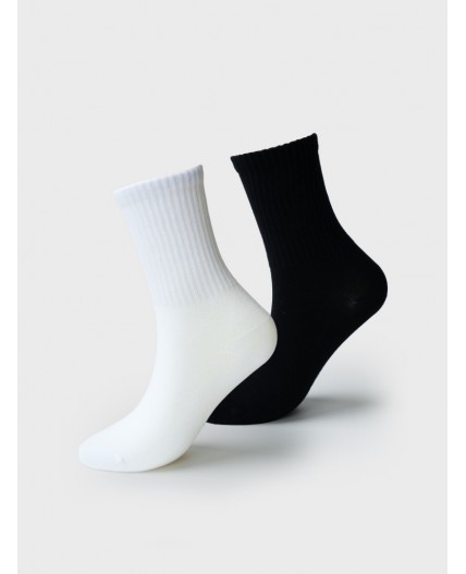 Носки трикотажные для мальчиков, 2 пары в комплекте белый,черный