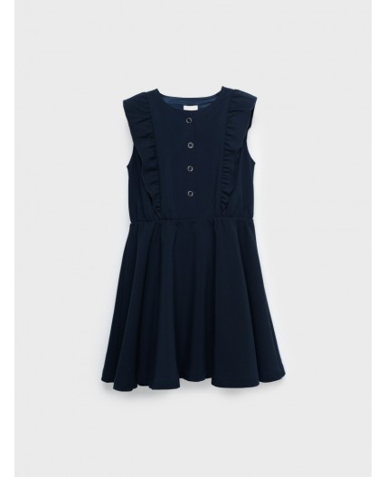 Сарафан текстильный для девочек тёмно-синий