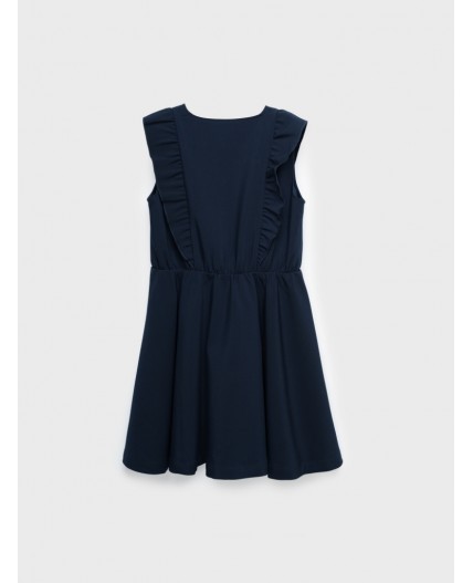 Сарафан текстильный для девочек тёмно-синий