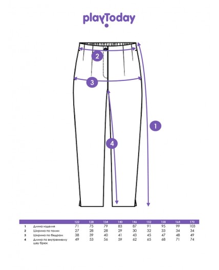Брюки текстильные для девочек тёмно-синий