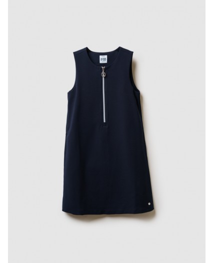 Сарафан текстильный для девочек тёмно-синий