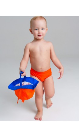 Комплект детский для мальчиков: плавки трикотажные, панама текстильная красный,синий