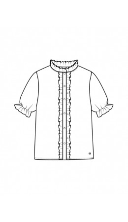 Блузка текстильная для девочек белый