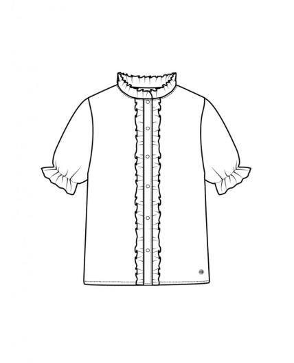 Блузка текстильная для девочек белый